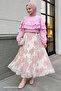 Pink Suit with Ruffle Blouse and Skirt - 4