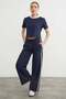 Wide Leg Sweatpants with Piped Side Pockets - 3