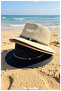 Unisex Standard Size Paper Straw Beach Hat - Summer Hat with Leather Stripes - 6
