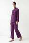 طقم مكون من قطعتين من الكتان الناعم مع تفاصيل من الدانتيل - 4