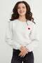 3 Thread Heart Embroidered Crop Sweatshirt - 5