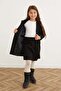 Buttoned Double Breasted Collar Girl's Cashmere Coat - 3