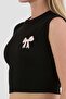 Ribbon Embroidered Ribbed Crop Body - 5