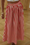 Red and White Striped Skirt - 261107 - 2