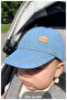 Baby Summer Hat - Soft Jean Baby Cap with Cat Emblem (0-18 Months) (Size 43-46 cm) - 6
