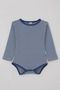 Baby Boy Snap Fastener Bodysuit Striped 9 Months-3 Years, Indigo - 3