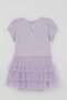 Baby Girl Short Sleeve Snap Fastener Bodysuit Dress with Tutu Skirt and Bow Detail, 6 Months - 2 Years, Lilac - 6