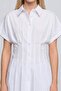100% Cotton Fitted Jacket Collar Poplin Short Sleeve White Shirt F9335Ax26Sm - 4