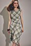 Checkered Tulle Sleeveless Midi Dress H6721Ax26Au - 3