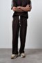Men's Striped Detailed Baggy Sweatpants Brown - 3