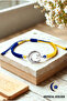 Yellow Navy Blue Moon Star Fan Bracelet