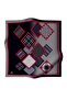 100% Twill Silk Scarf with Plaid Pattern Gray - Red Color 90X90 Scarf Sewing Shape: Hand Sewing - 6