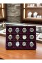 Watch and Jewelry Stand with 12 Compartments, Suede Fabric Covering on Mdf, Domestic Production
