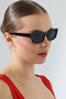 Women's uv400 black cat eyes sunglasses 23009 c2 - 4