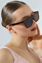 نظارات شمسية نسائية بلون بني صلب uv400 23040 c3 yk - 4