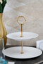 Off-White 2-Tier Porcelain Cookie Holder and Presentation Tray - 6
