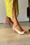 Steel Beige Genuine Heeled Shoes - 6