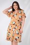 Women's Plus Size Skirt with Flounces-Floral Dress Brown - 3