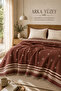 Muslin Filled Bohemian Bedspread 240X260 Double Size with Tassels - Pique - 2