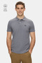 Lakes Dark Gray Polo Collar Embroidered 100% Cotton Standard Fit Men's Tshirt
