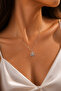 Stone Snowflake Stainless Steel Silver Women's Necklace - 4