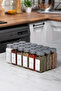 18-Piece Glass Spice Jar Set with Silver Lid and White Label Spice Jar Set Mh00Slvr18 - 4