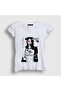 Women's White Sakura Spaghetti Le Sserafim T-Shirt 599023Tt
