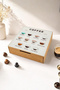 Bamboo Coffee Organizer with Glass Lid and Drawers, Capsule Tea and Sugar Organizer 30×30×10 cm Barista - 6