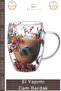 # Cambardak Organic Flowered Heat Resistant Borosilicate Handmade Aesthetic Glass Handmade Cup 350ml