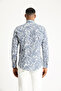 Long Sleeve Slim Fit Slim Fit Printed Cotton Shirt - 5