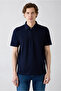 Regular Fit 100% Cotton Zippered Polo Collar T-Shirt - 2