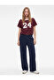 Cotton Printed Layered Off-Shoulder Short Sleeve T-Shirt