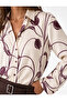 Comfortable Fit Long Sleeve Classic Collar Buttoned Floral Satin Shirt - 5