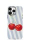 iPhone 13 Pro Vorian Double Layer Case Cherry Blue Stripe