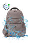 Dp Casual a Quality 5 External Zipper Compartments Ecru Mink Multi-Compartment Water Repellent School Sports Travel Daily Light Fabric Backpack 7-16 - 4