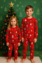 Children's New Year Themed Pajama Set Red - 4