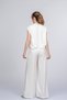 Women's Summer Ecru Celinea Wide Collar Vest and Wide Leg Trousers Set 1315 - 4