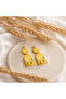 Bohemian Yellow Floral Earrings – Lightweight & Stylish Handmade Design - 4