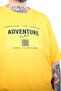 Mode XL Large Size Men's Adventure Crew Neck T-Shirt U26101 Mustard - 5
