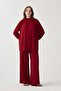 Burgundy-Collar Tie Detail Tunic