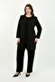 Women's Black Sparkling Stone Embellished Elegant Double Plus Size Evening Dress Set - 3