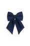 Navy Blue Chiffon Bow Automatic Clip-On Hairpin - Ribbon Hair Accessory with Different Color Options - 2