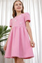 Girl's Bow Detailed Pearl-Embellished Sleeves Button Closure Evening Dress Short Sleeve Special Occasion Party Birthday Dress - 2