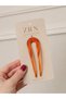 Bone U Pin Knotting Clip Orange Color Easily Makes Knots in Hair When Heat Is Applied. - 2