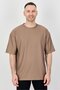Men Crew Neck Short Sleeve Brand Logo T Shirt, Taupe