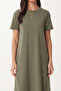 A-Line Summer Knitted Dress Lub0005 Khaki - 3