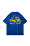 Still Moving Printed Oversize Unisex Blue Tshirt