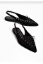 Women's Suede Lace-Up Slingback Ballerina Pointed Toe Open Back Casual Shoes - 4