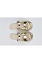Elanor Flexible Soft Non-Slip Sole (8 cm) Gold Metallic Single Strap Heeled Slippers - 3