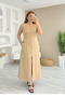 Women's Square Collar Zipper Front Wide Cut Crepe Dress - 2